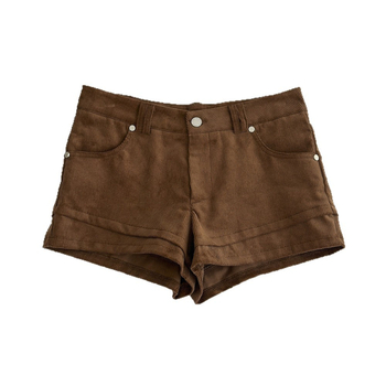 Corduroy lühikesed püksid madala vöökoha, kolmveerand pikkus, vaba lõige, mikroelastsus