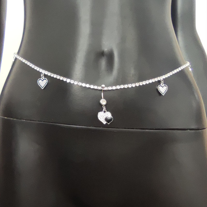 Umbilical Nail – Heart Rhinestone, XG Brand, Женски украса за пъпа (ринстоун, XG, сърцевидна, украса за пъпа, женски)