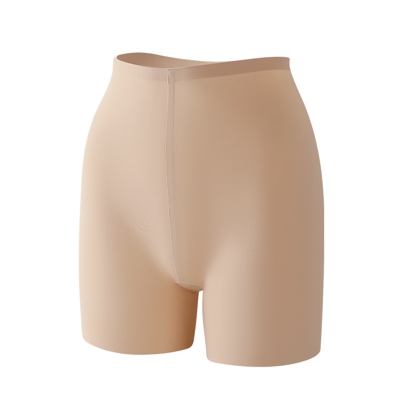 Moterų Ice Silk saugios kelnaitės, megztos, vidutinė talija, 80–90% nailonas, kirkšnies įdėklas 100% medvilnė, vienspalvis modelis, apsauga nuo ekspozicijos