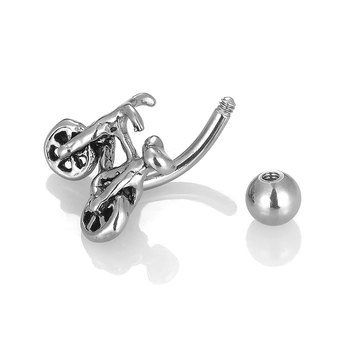 Пъпна игла пръстен от 316L неръждаема стомана с циркон, унисекс, форма животно/зодия