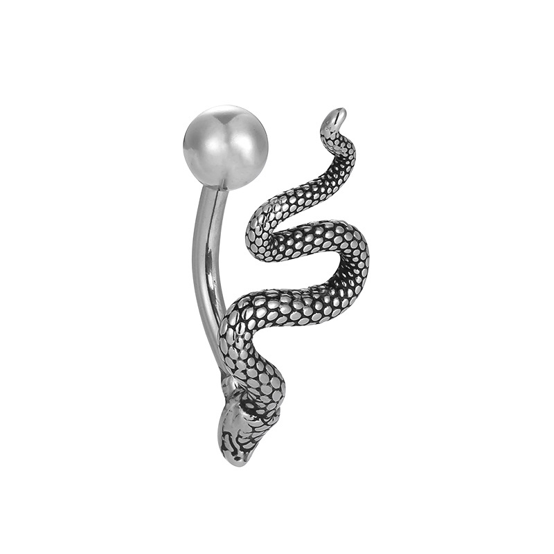 Пъпна игла пръстен от 316L неръждаема стомана с циркон, унисекс, форма животно/зодия
