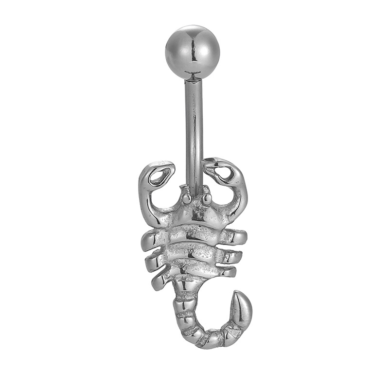 Пъпна игла пръстен от 316L неръждаема стомана с циркон, унисекс, форма животно/зодия