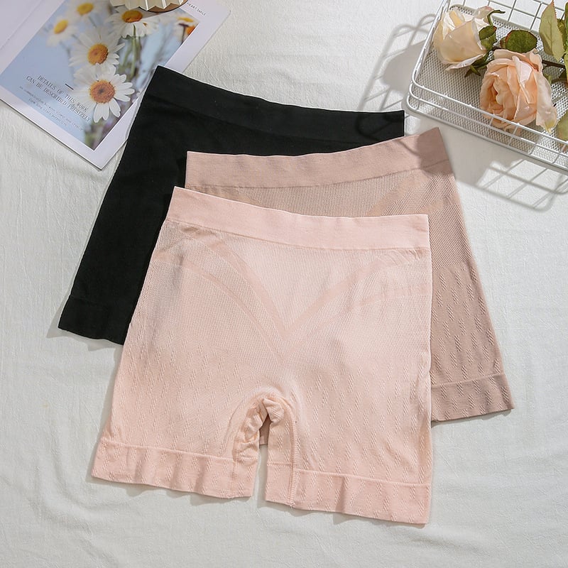 Moteriški bešiūlių saugios šortai, aukštas liemuo, pilvo kontrole, užpakalio pakėlimas, medvilnės Jacquard audinys