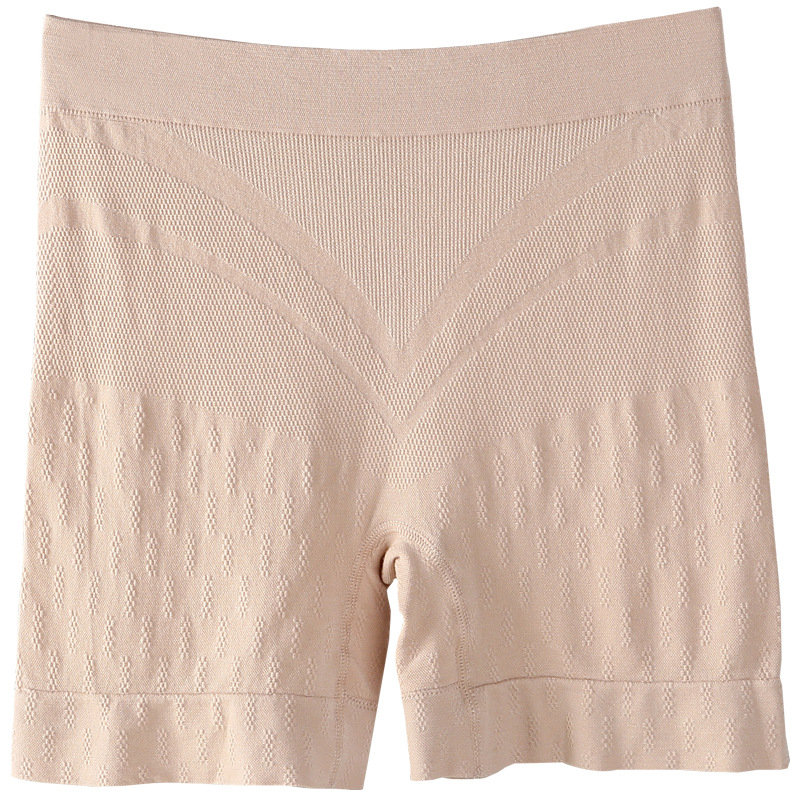 Moteriški bešiūlių saugios šortai, aukštas liemuo, pilvo kontrole, užpakalio pakėlimas, medvilnės Jacquard audinys