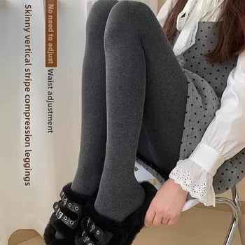 Naistele puuvillased sukkpüksid matiga viimistlusega, lame vöökoht, fliisi vooder, paksud, jalaosaga