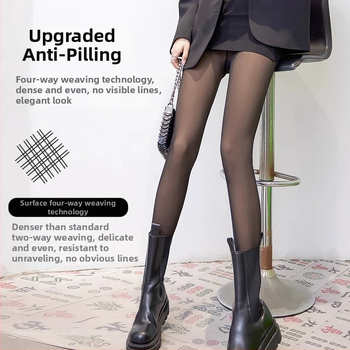 Nailonist sukkpüksid nahast läbipaistva mustriga, keha kuju vormimine, soojad ja paksud