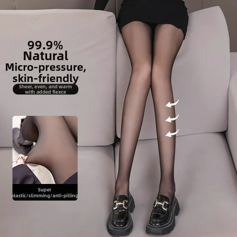 Nailonist sukkpüksid nahast läbipaistva mustriga, keha kuju vormimine, soojad ja paksud