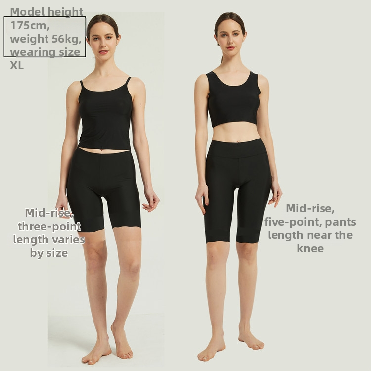 Ice Silk moterų saugos kelnaitės - Anti-Exposure, vidutinio juosmens, paprasta pynimo audinys, 87% nailonas, gaktos įdėklas iš 100% medvilnės