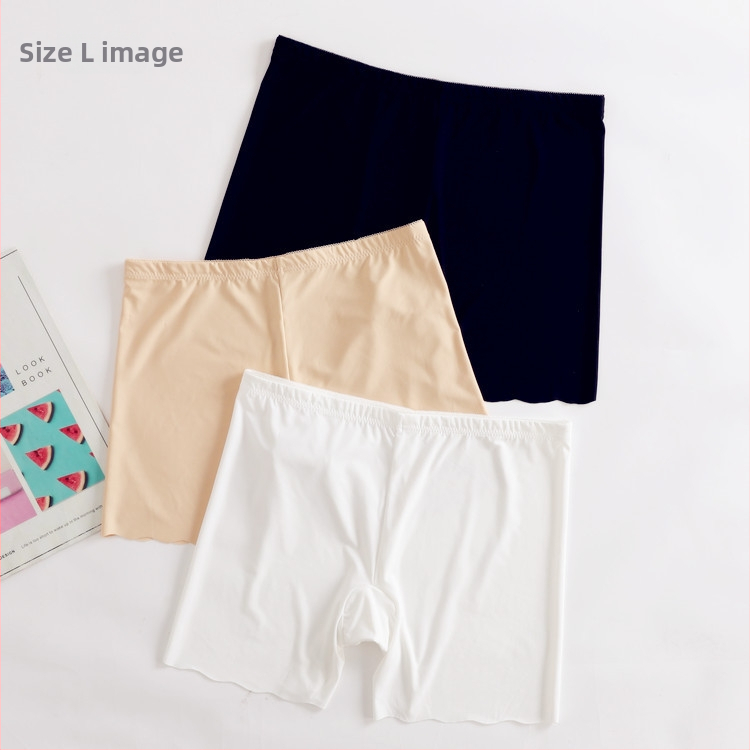 Ice Silk moterų saugos kelnaitės - Anti-Exposure, vidutinio juosmens, paprasta pynimo audinys, 87% nailonas, gaktos įdėklas iš 100% medvilnės