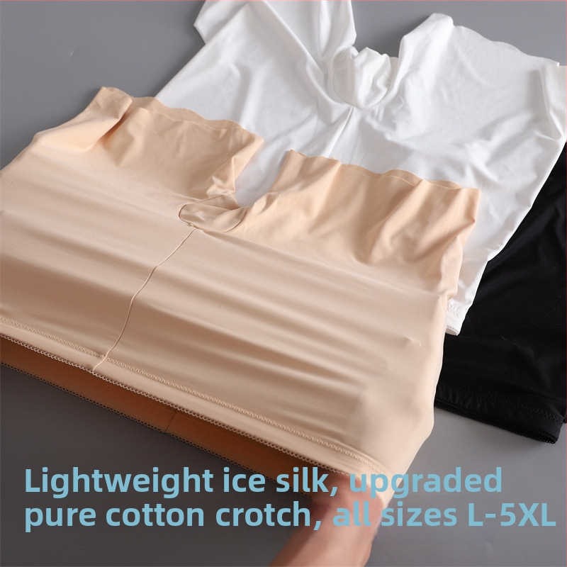 Ice Silk sigurnosne hlače za žene - Anti-Exposure, srednji struk, jednostavno tkanje, 87% najlon, podstava u preponama od pamuka