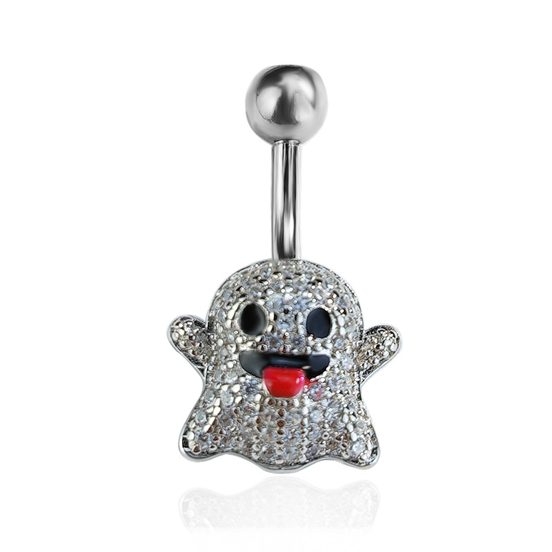 Пъпно пирсинг бижу, 925 сребро, призрачен стил, циркон камъни