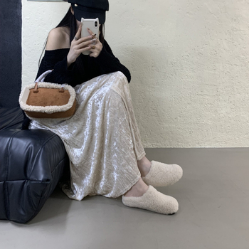 Női pamut cipő matt felsőrésszel, vastag gumi talppal, mikroszálas bőrtalpbetéttel, kerek orr, koreai stílus