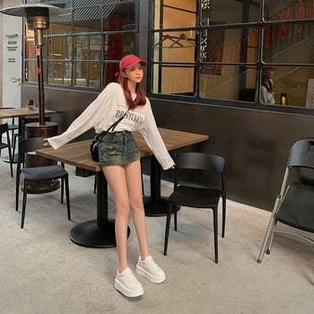 Pantofi sport damă din piele, platformă, vârf rotund, piele în două straturi, închidere cu șireturi în față și în spate, platformă 6–8 cm