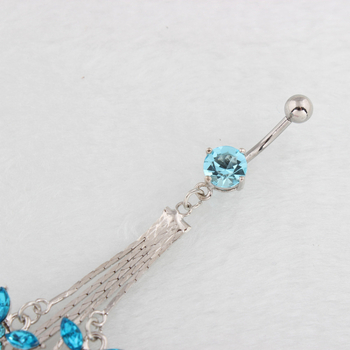 Пъпна халка с дизайн пеперуда, диамантна обработка, DIRUO