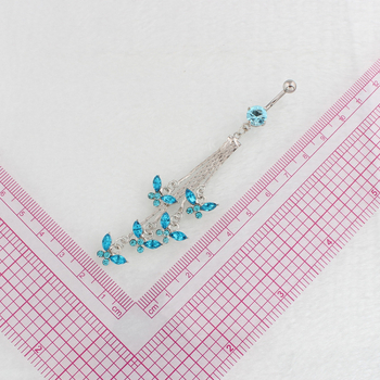 Пъпна халка с дизайн пеперуда, диамантна обработка, DIRUO