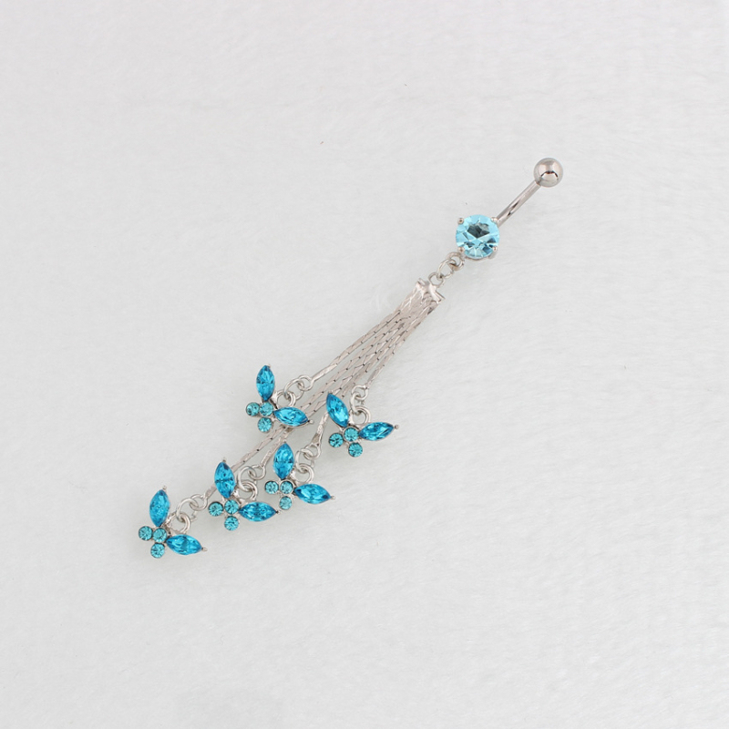 Пъпна халка с дизайн пеперуда, диамантна обработка, DIRUO