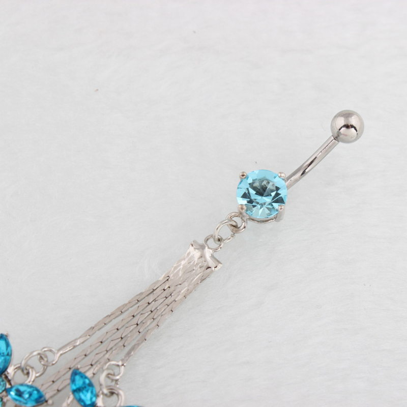 Пъпна халка с дизайн пеперуда, диамантна обработка, DIRUO