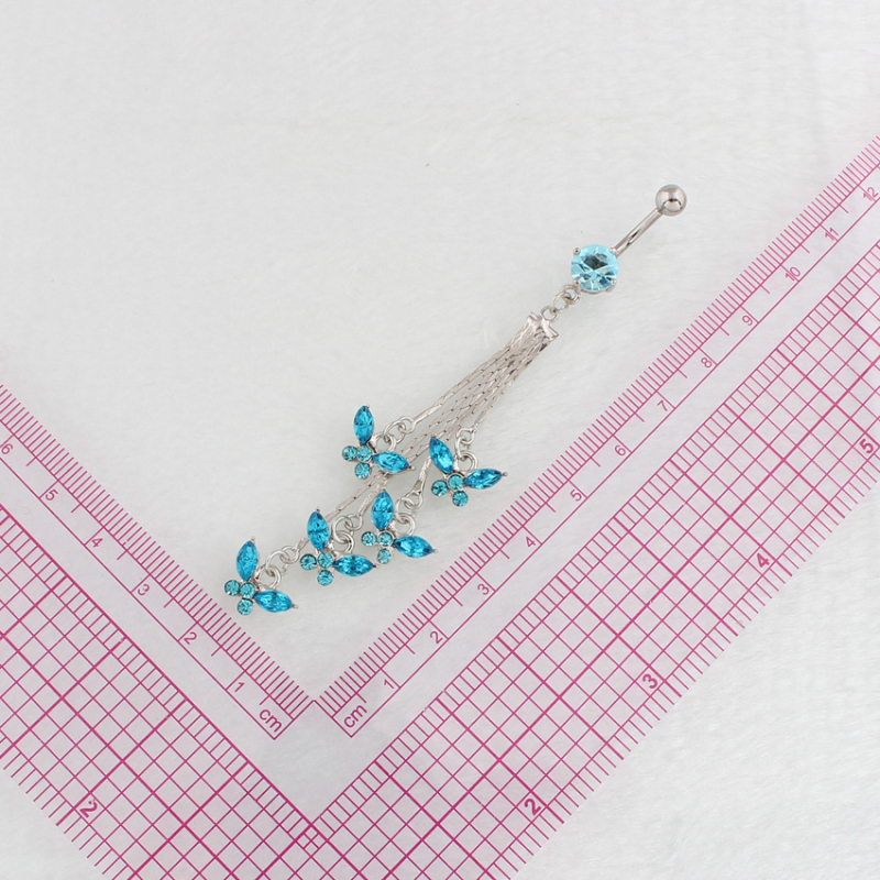 Пъпна халка с дизайн пеперуда, диамантна обработка, DIRUO