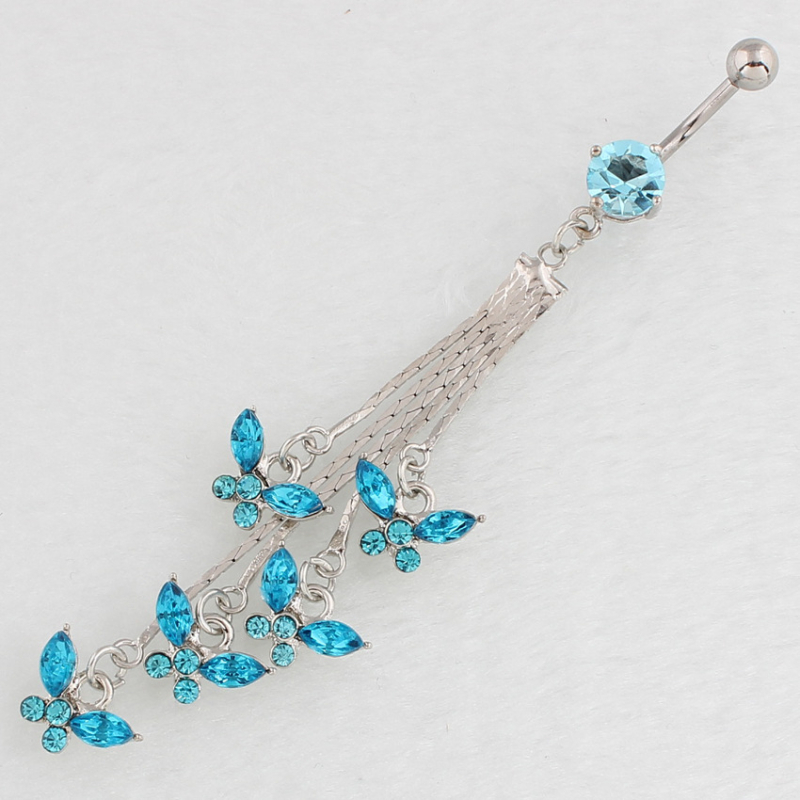 Пъпна халка с дизайн пеперуда, диамантна обработка, DIRUO