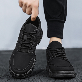 Pantofi sport casual pentru bărbați, suprafață din PU artificial respirabil, talpă din cauciuc, închidere cu șireturi, gleznă joasă, vârf rotund, talpă interioară EVA, stil coreean, potriviți pentru toate sezoanele