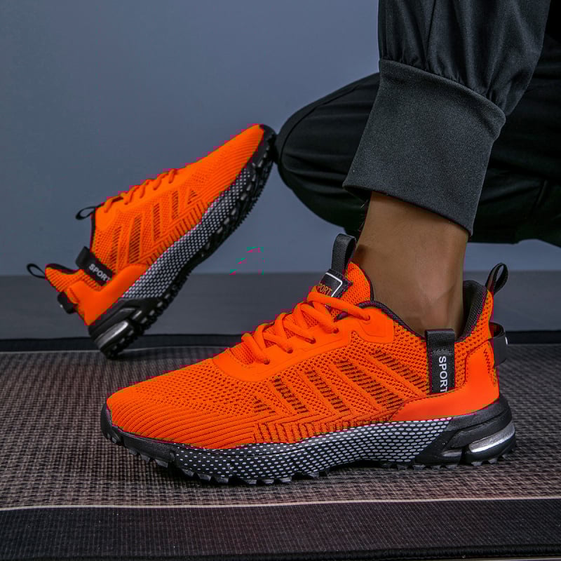 Pantofi sport casual pentru bărbați — căptușeală respirabilă din plasă, suprafață TPU + piele artificială + țesătură, șireturi, talpă MD