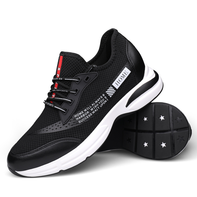 Pantofi sport casual pentru bărbați, creștere ascunsă de 8 cm, partea superioară din plasă respirabilă, branț EVA, design cu talpă joasă