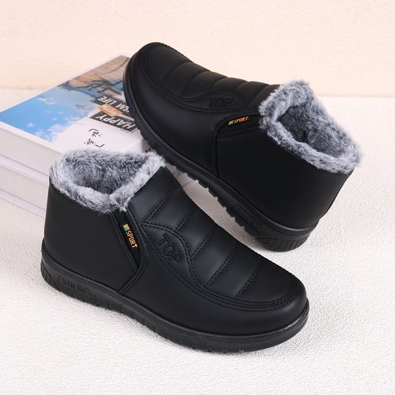 Ženske zimske pamučne cipele s flis unutrašnjom, slip-on, PU gornji dio, PU đon, niski potplat 1-3 cm