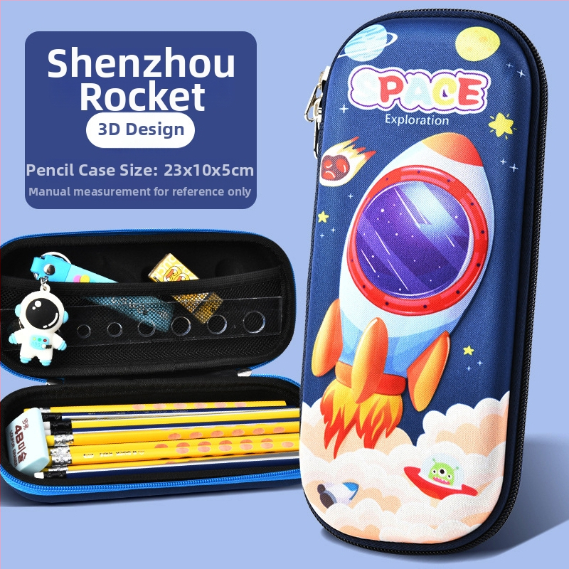 Несесер за моливи за ученици от началното училище - EVA материал, 3D анимационен дизайн, модел с единорог, подплата от найлон, дишащ и ултра лек