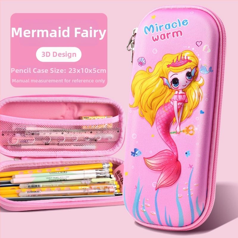 Несесер за моливи за ученици от началното училище - EVA материал, 3D анимационен дизайн, модел с единорог, подплата от найлон, дишащ и ултра лек