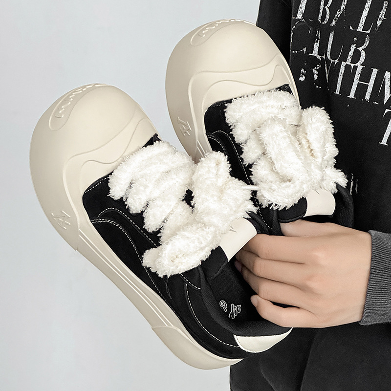 Unisex casual tenisice s debelim potplatom za povećanje visine; zaobljeni vrh; niski gornji dio; gornji materijal: super vlakno; potplat: guma; uložak: PU; sve sezone