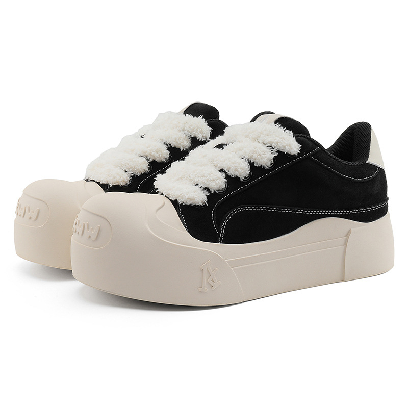 Unisex casual tenisice s debelim potplatom za povećanje visine; zaobljeni vrh; niski gornji dio; gornji materijal: super vlakno; potplat: guma; uložak: PU; sve sezone