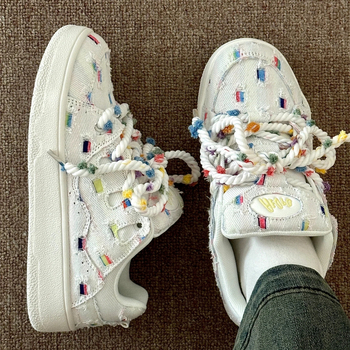 Дамски дишащи канвасови кецове с PU горен материал, гумена подметка, нисък профил, инжекционно формована подметка и EVA стелка