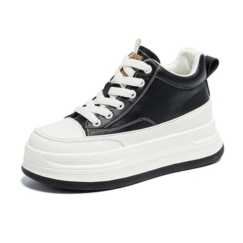 BRYX pantofi sport casual pentru femei, partea superioară din Split leather, căptușeală din piele, 6–8 cm platformă cu înălțare internă, șireturi