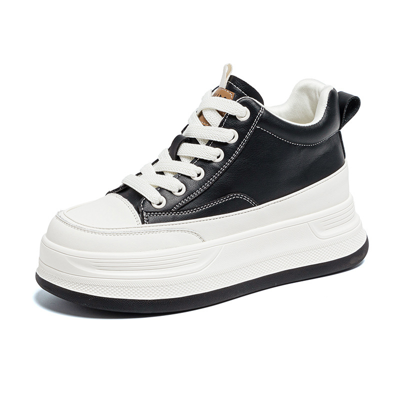 BRYX pantofi sport casual pentru femei, partea superioară din Split leather, căptușeală din piele, 6–8 cm platformă cu înălțare internă, șireturi