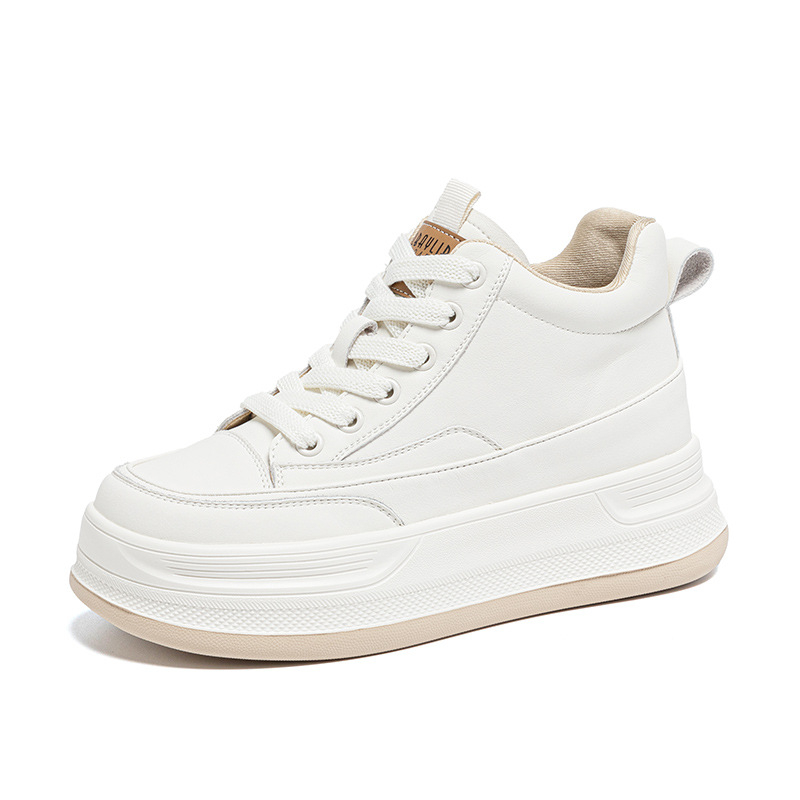 BRYX pantofi sport casual pentru femei, partea superioară din Split leather, căptușeală din piele, 6–8 cm platformă cu înălțare internă, șireturi