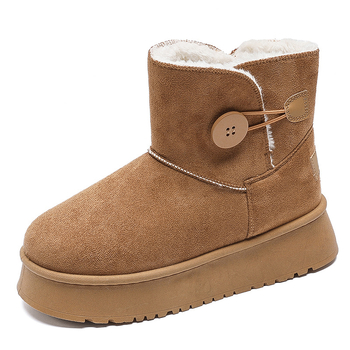 Γυναικείες χειμερινές χιονομπότες με συνθετικό δέρμα επάνω, επένδυση από φλίς, σόλα καουουτς, χαμηλός αστράγαλος