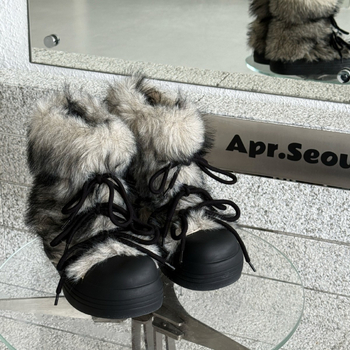 Sieviešu sniega zābaki ar fleece oderi, bieza zole, vidēja garuma augšdaļa, pretslīdēšanas zole