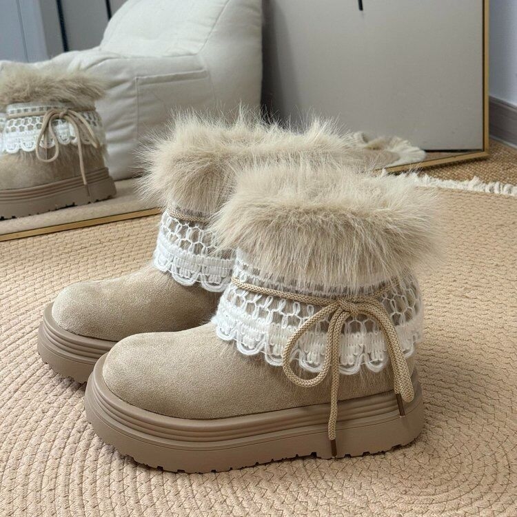 Ziemas zābaki ar 5 cm pacēlumu, velūra augšdaļa, gumijas zole, iekšdaļa no mākslīgās kažokādas, īss augums