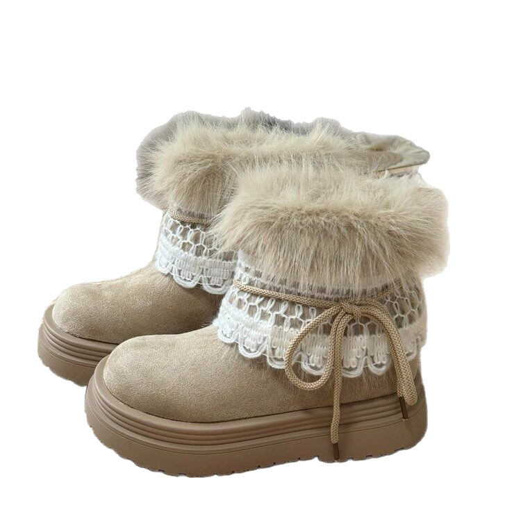 Ziemas zābaki ar 5 cm pacēlumu, velūra augšdaļa, gumijas zole, iekšdaļa no mākslīgās kažokādas, īss augums