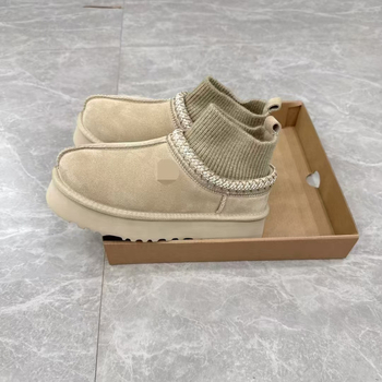 Sieviešu ziemas zābaki no aitādas ar integrētu vilnas oderi, EVA zole, zemais potītes augstums, etnisks raksts