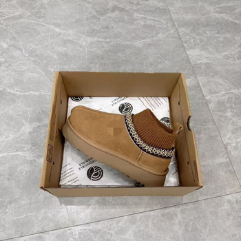 Sieviešu ziemas zābaki no aitādas ar integrētu vilnas oderi, EVA zole, zemais potītes augstums, etnisks raksts