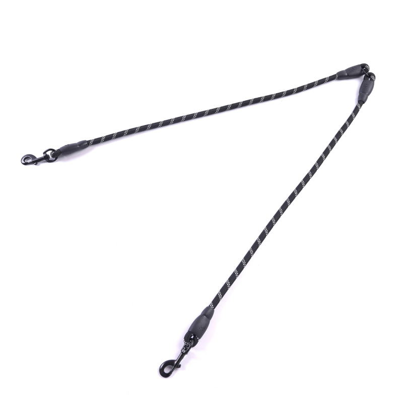 Kétkutyás póráz leválasztható húzó kötéllel, nylonból, kis testű kutyáknak