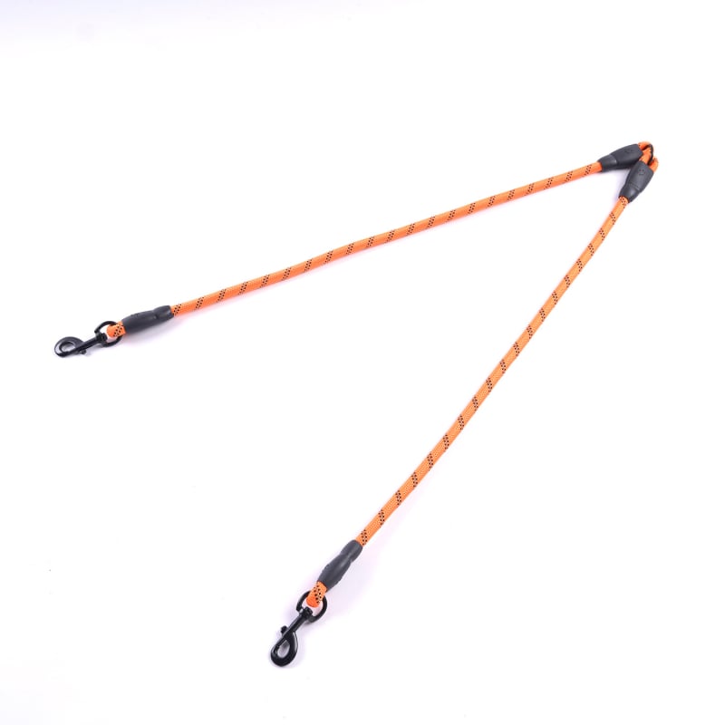 Kétkutyás póráz leválasztható húzó kötéllel, nylonból, kis testű kutyáknak