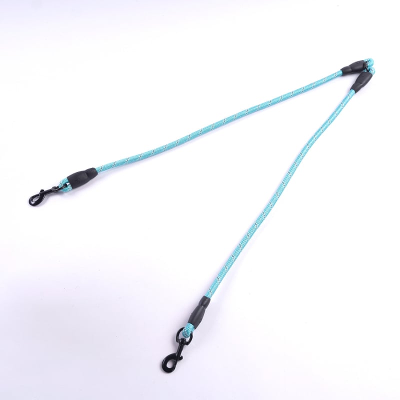 Kétkutyás póráz leválasztható húzó kötéllel, nylonból, kis testű kutyáknak