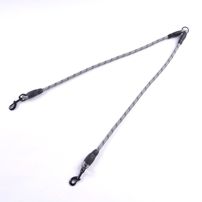 Kétkutyás póráz leválasztható húzó kötéllel, nylonból, kis testű kutyáknak