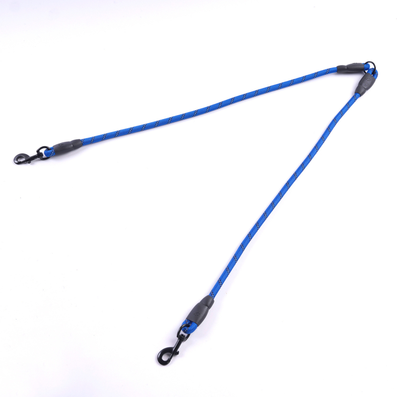 Kétkutyás póráz leválasztható húzó kötéllel, nylonból, kis testű kutyáknak