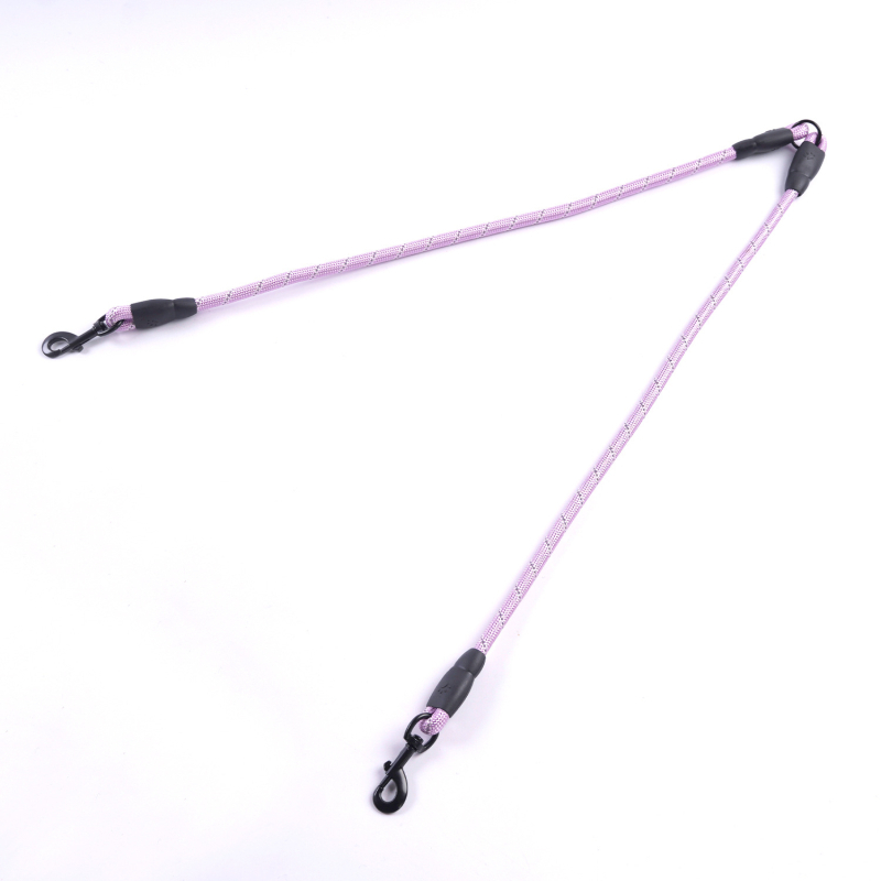 Kétkutyás póráz leválasztható húzó kötéllel, nylonból, kis testű kutyáknak