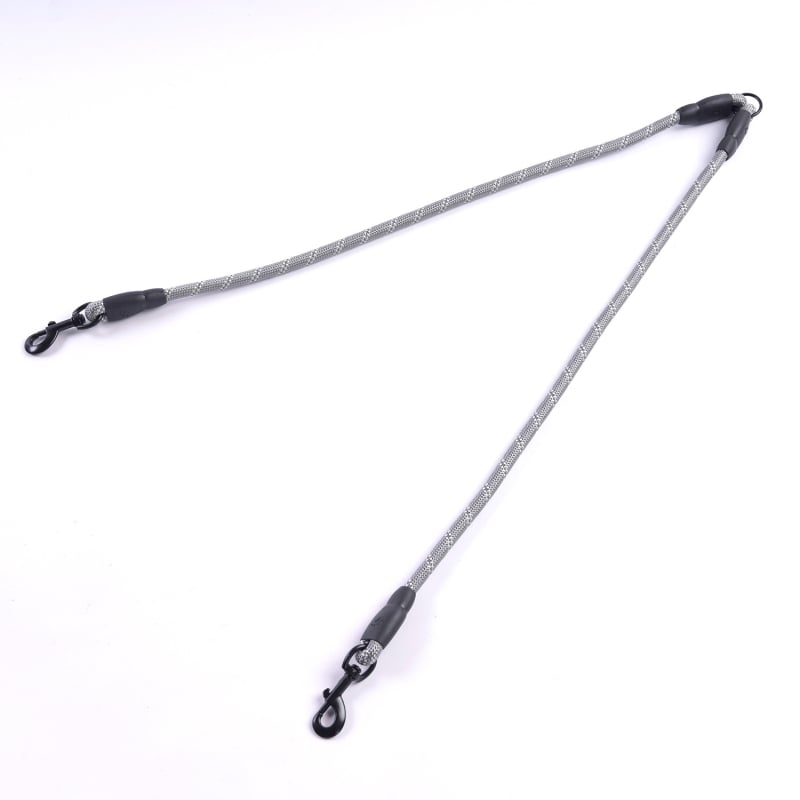 Kétkutyás póráz leválasztható húzó kötéllel, nylonból, kis testű kutyáknak