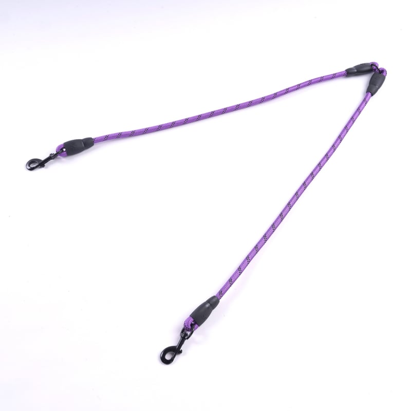 Kétkutyás póráz leválasztható húzó kötéllel, nylonból, kis testű kutyáknak