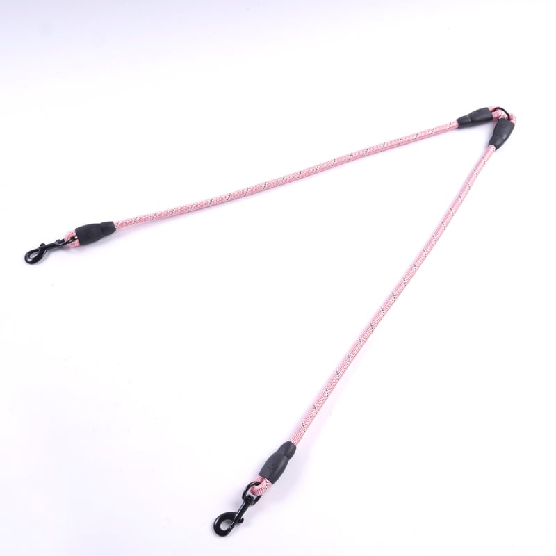 Kétkutyás póráz leválasztható húzó kötéllel, nylonból, kis testű kutyáknak